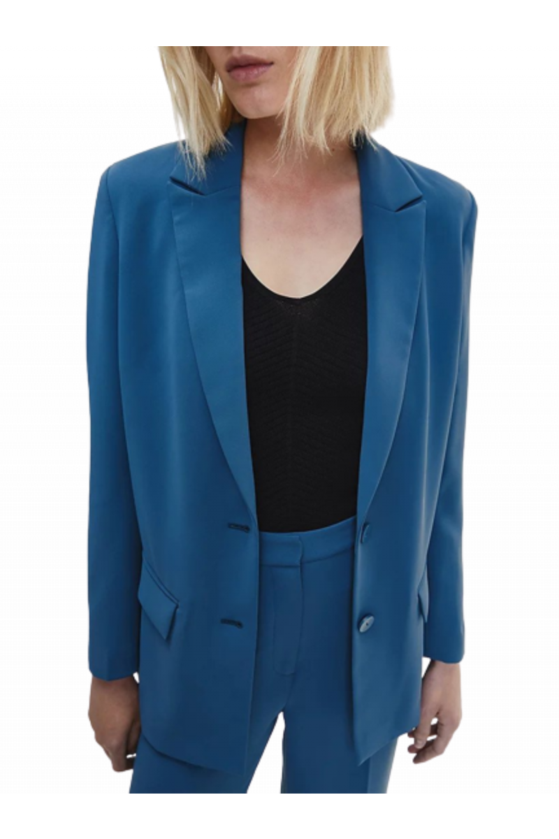 CALVIN KLEIN TRAVEL CREPE RELAXED BLAZER DBC