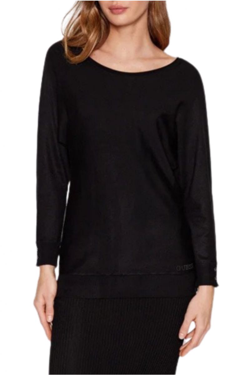 GUESS ADELE BAT SLEEVE SWTR BLACK 