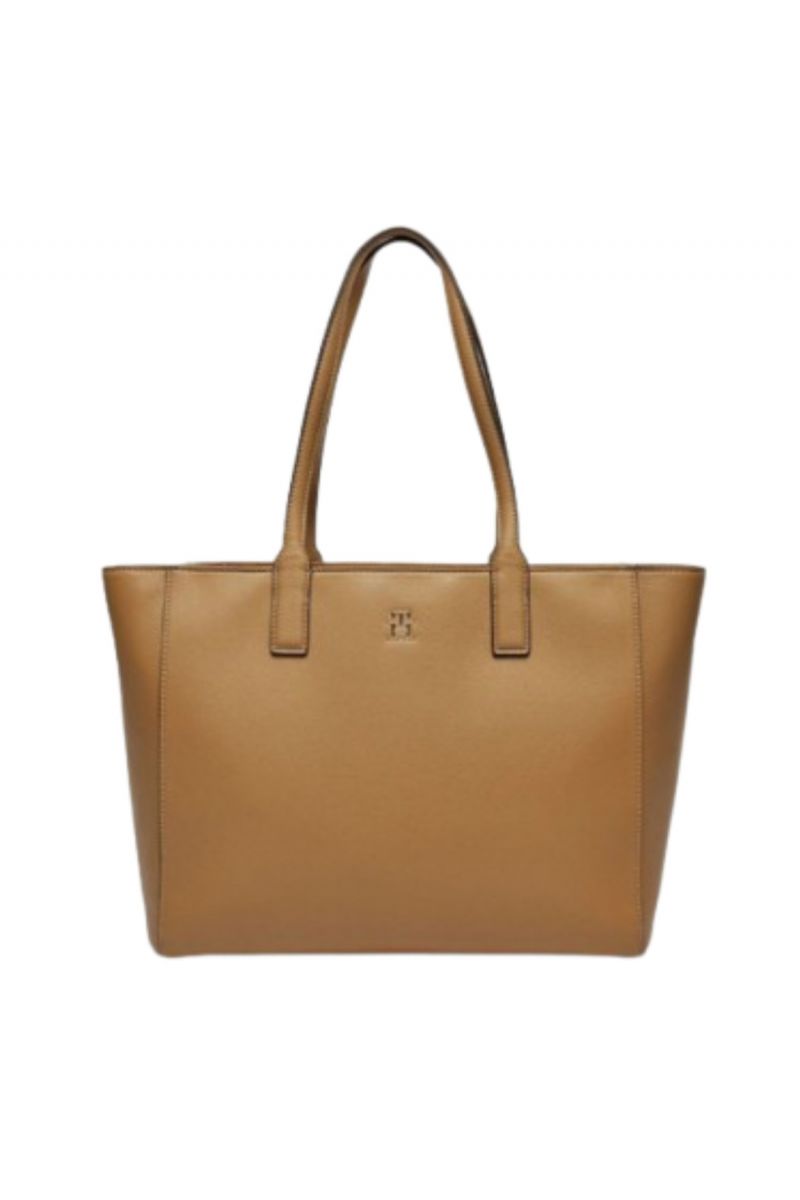 TOMMY HILFIGER SOFT LOGO TOTE BEIGE