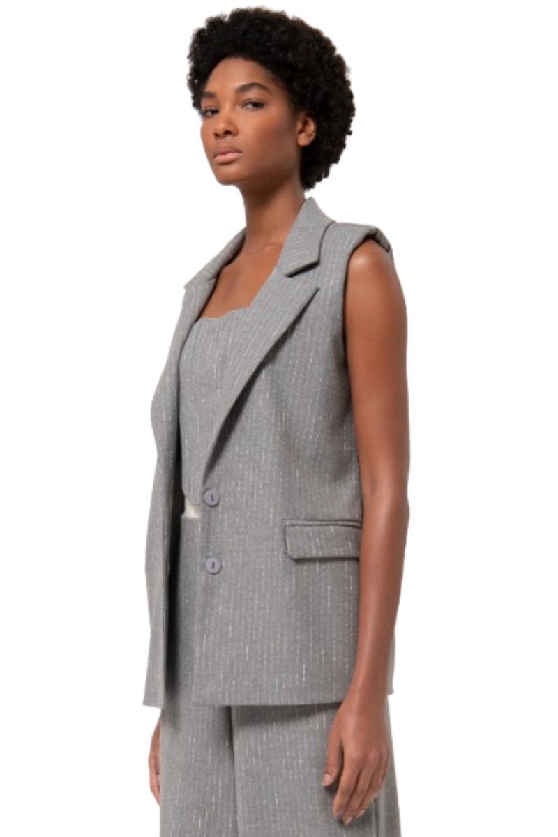 FRACOMINA LONG GILET GREY