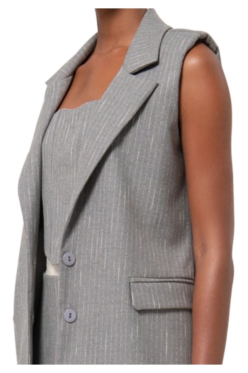 FRACOMINA LONG GILET GREY