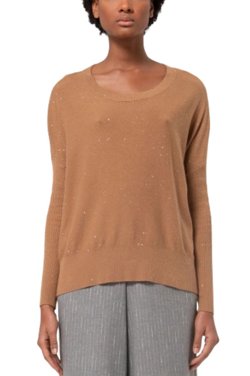 FRACOMINA KNITTED SWEATER CAMEL