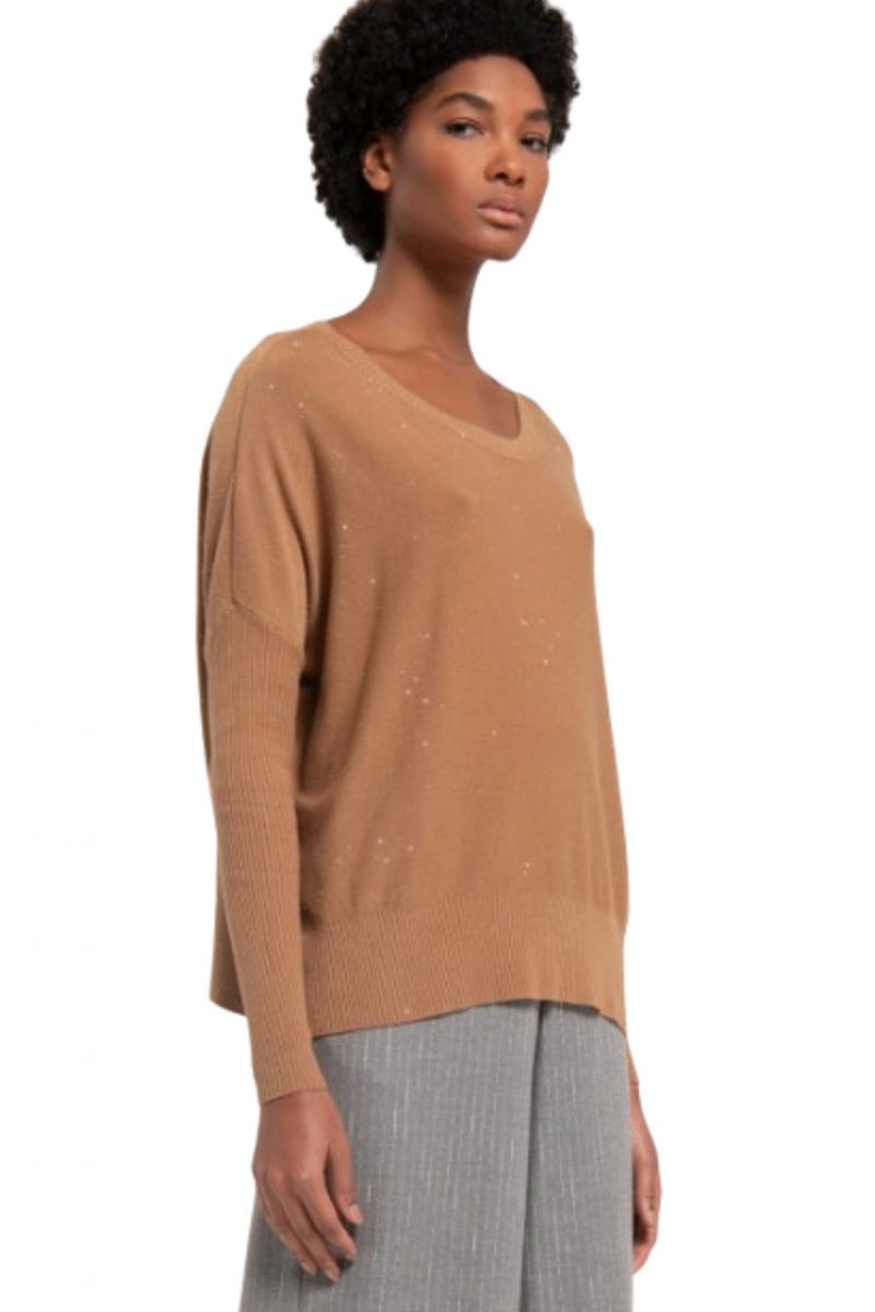 FRACOMINA KNITTED SWEATER CAMEL