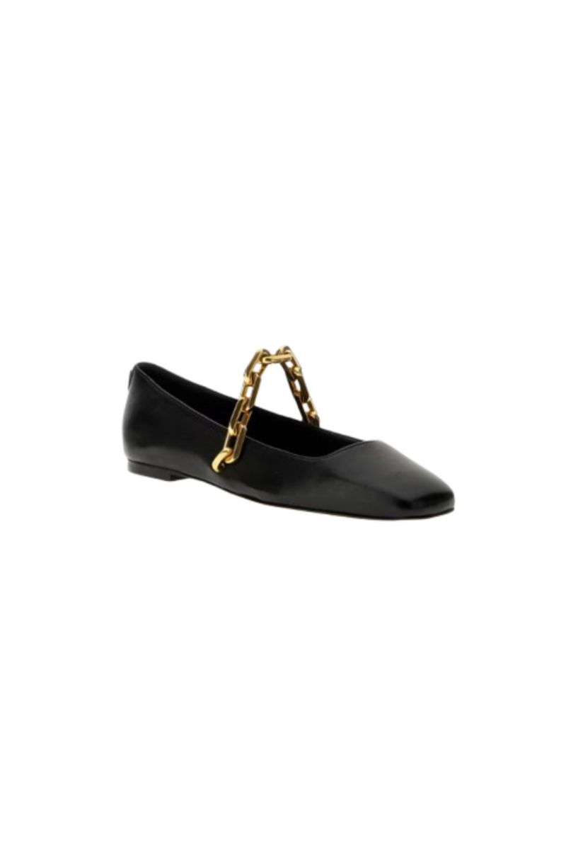 GUESS LEVY BALLERINA WITH GOLD STRIP BLACK