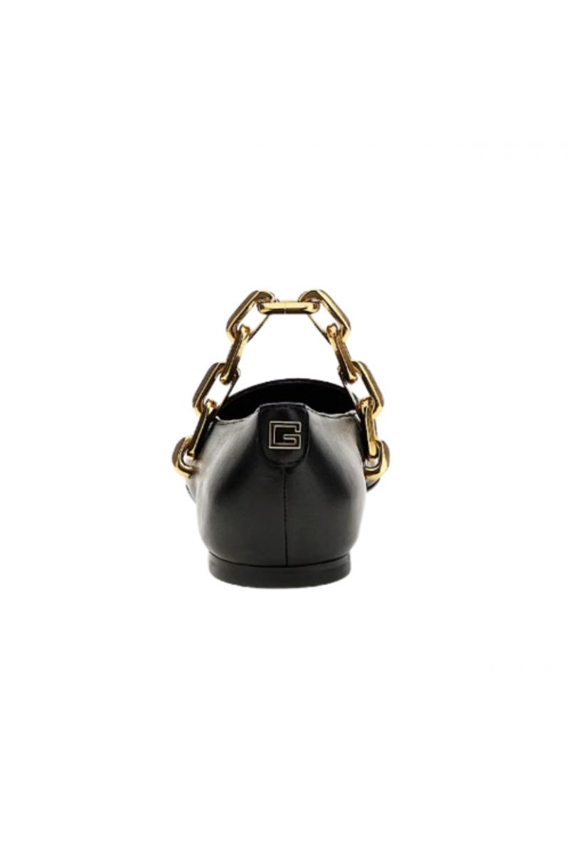 GUESS LEVY BALLERINA WITH GOLD STRIP BLACK