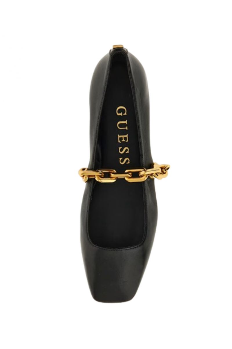 GUESS LEVY BALLERINA WITH GOLD STRIP BLACK