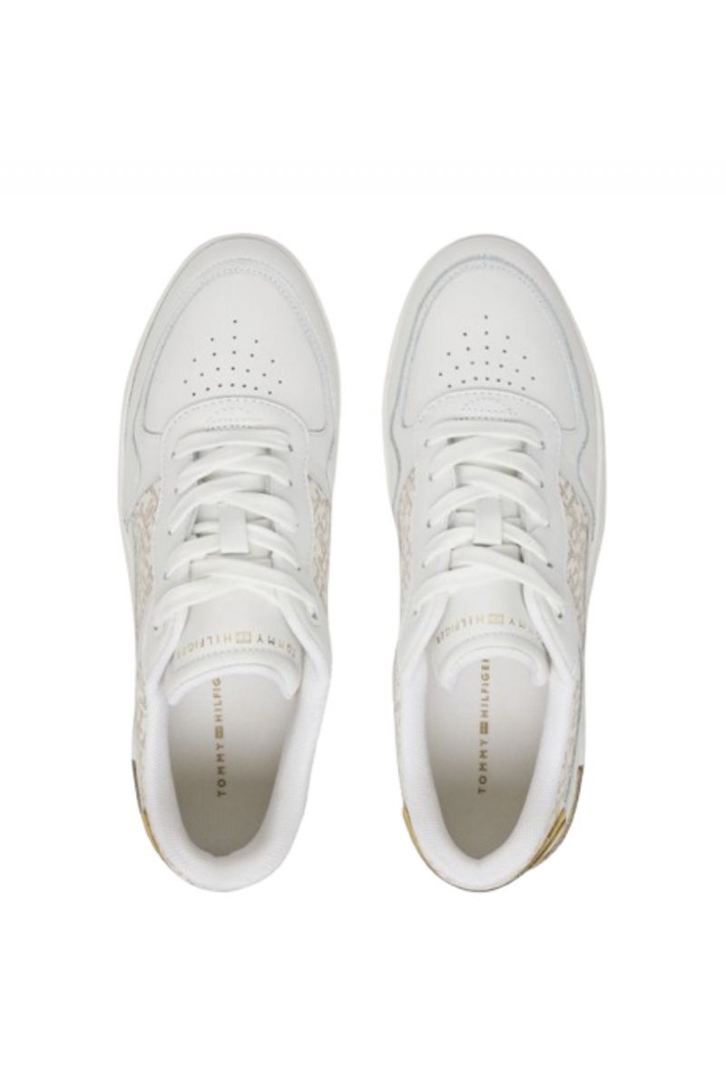 TOMMY HILFIGER LUX COURT SNEAKER MONOGRAM WHITE_IVORY PETAL