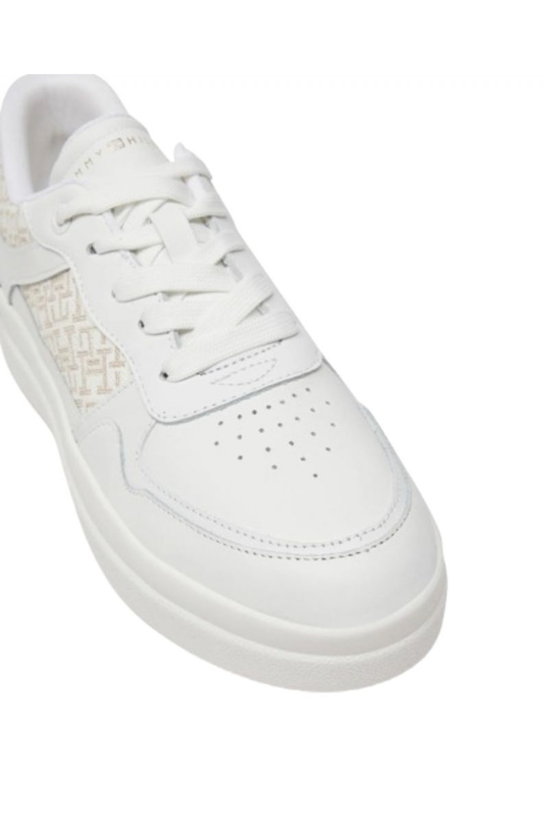 TOMMY HILFIGER LUX COURT SNEAKER MONOGRAM WHITE_IVORY PETAL