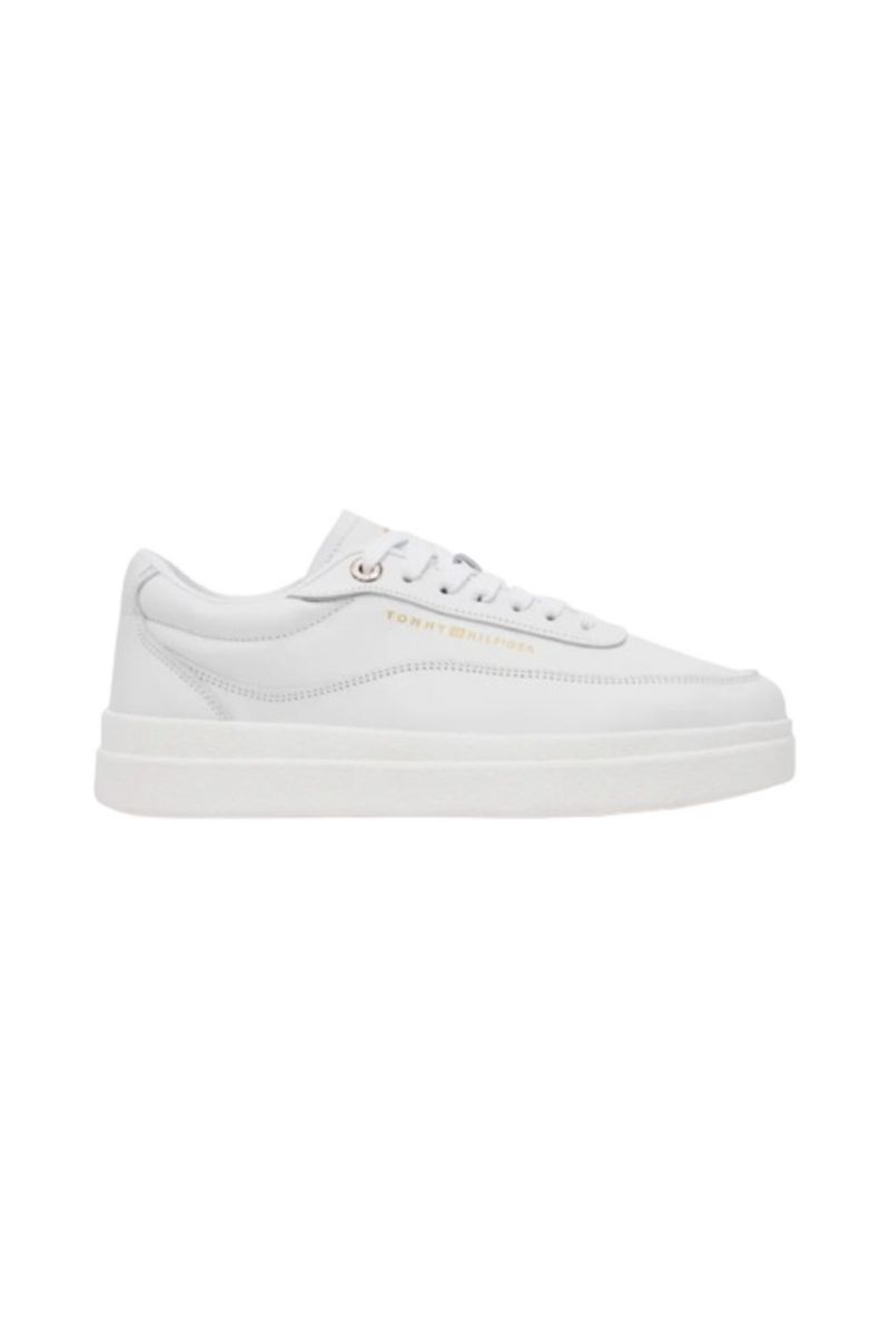 TOMMY HILFIGER MODERN COURT SNEAKER LTHR WHITE - 358203