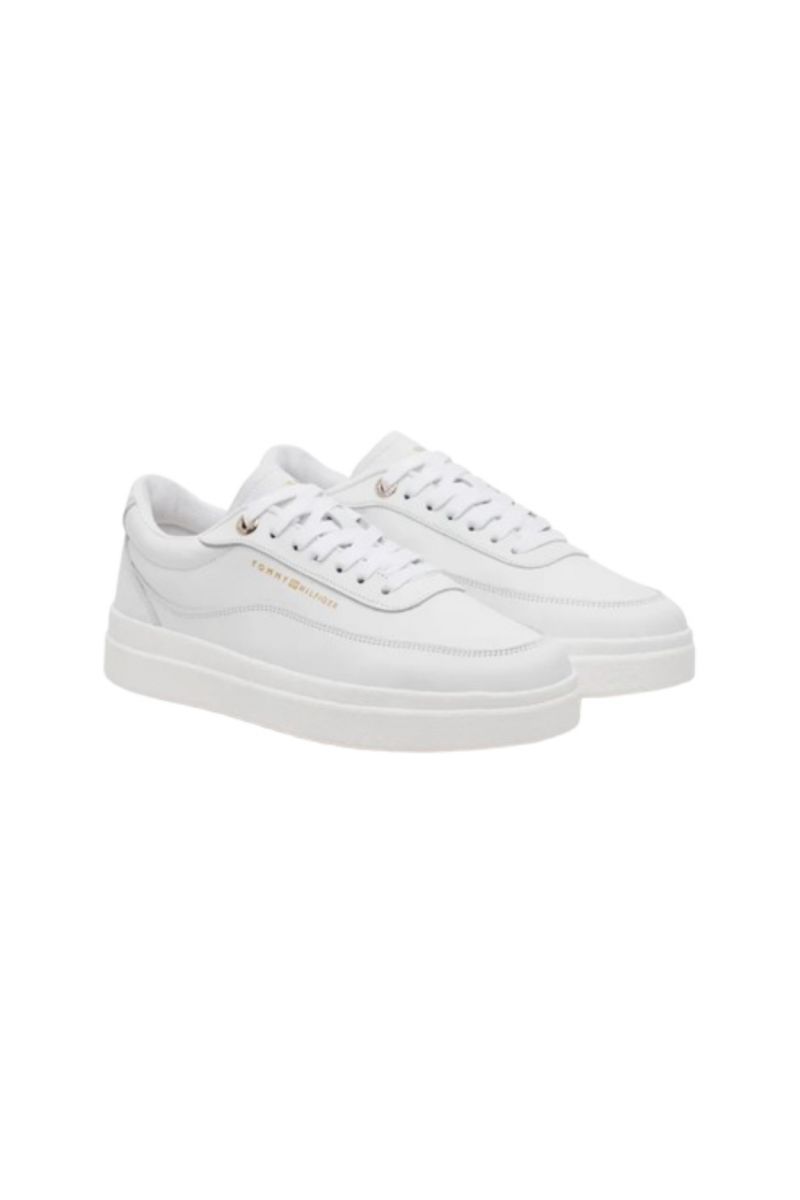 TOMMY HILFIGER MODERN COURT SNEAKER LTHR WHITE - 358203