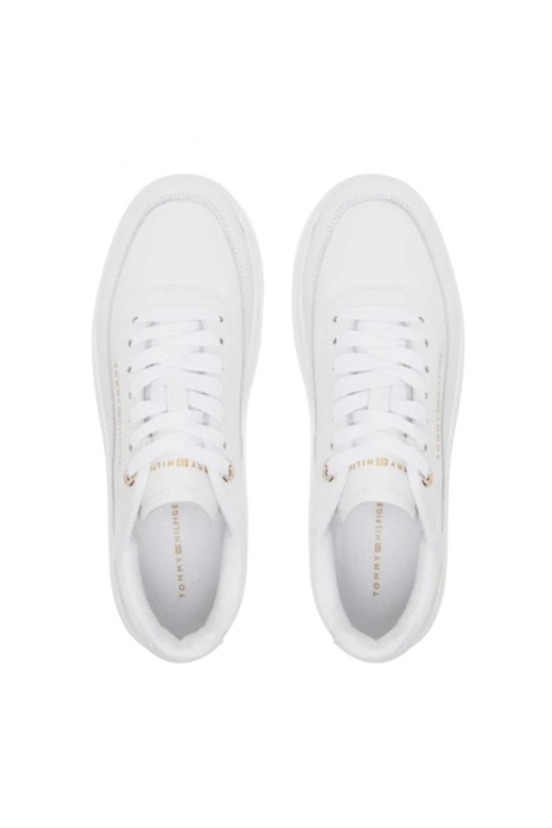 TOMMY HILFIGER MODERN COURT SNEAKER LTHR WHITE - 358203