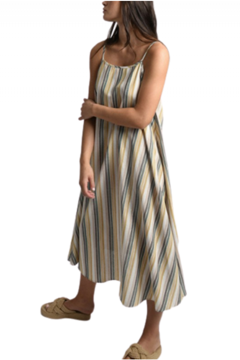 MOLLY BRACKEN LADIES WOVEN DRESS KHAKI CLEMENCE LA1104ABE