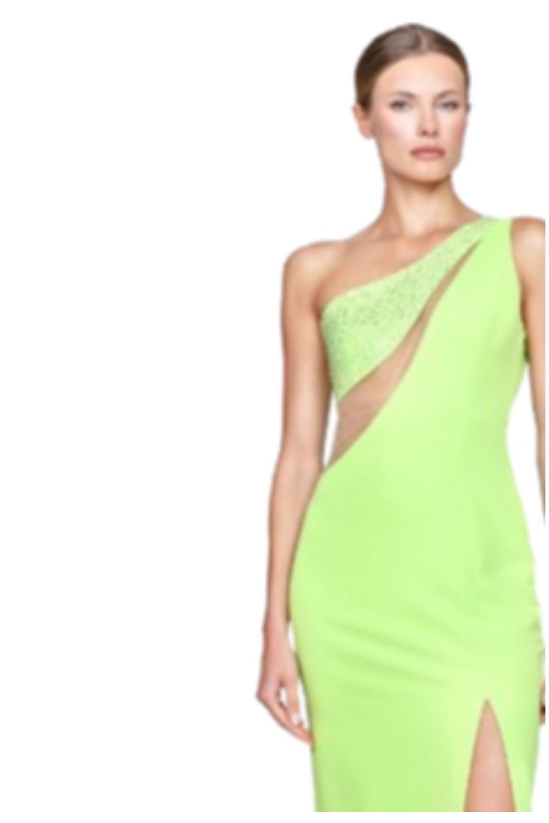 TASSOS MITROPOULOS - MAXI DRESS MUFFIN ONE SOULDER GREEN/STRASS