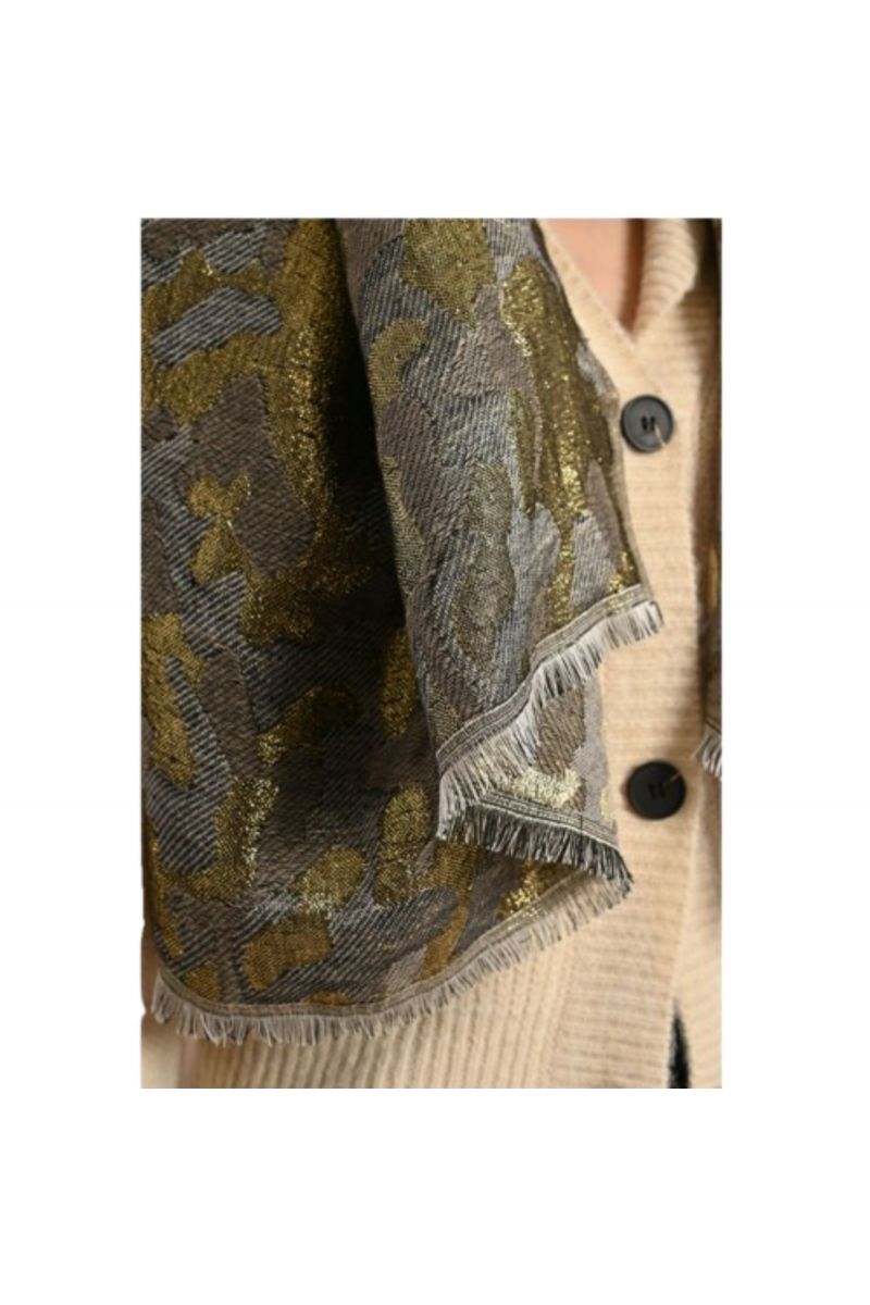 MOLLY BRACKEN LADIES WOVEN SCARF GOLD FRANCE