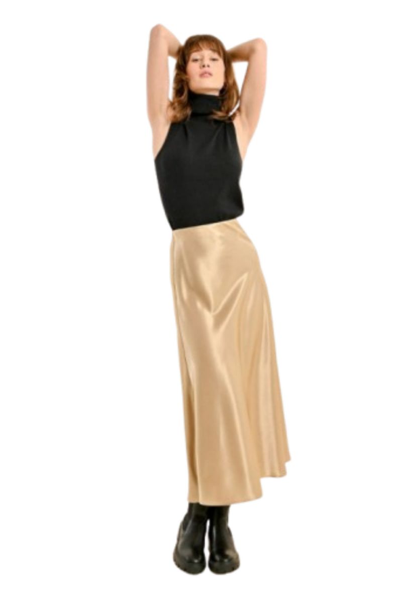 MOLLY BRACKEN LADIES WOVEN SKIRT GOLD FRANCE