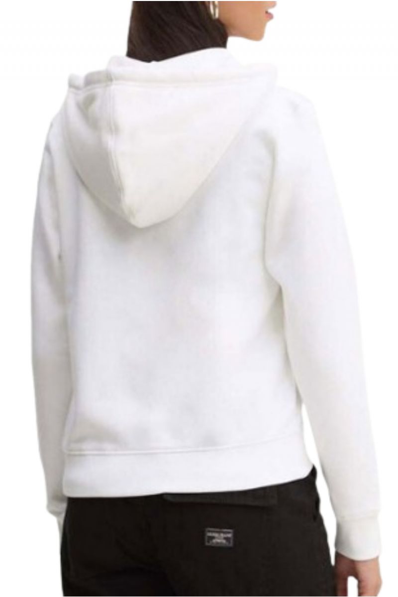 GUESS GJ ZIP HOOD REG MINI-ORGANIC CO/PL SOFT FLEECE 350 WHITE