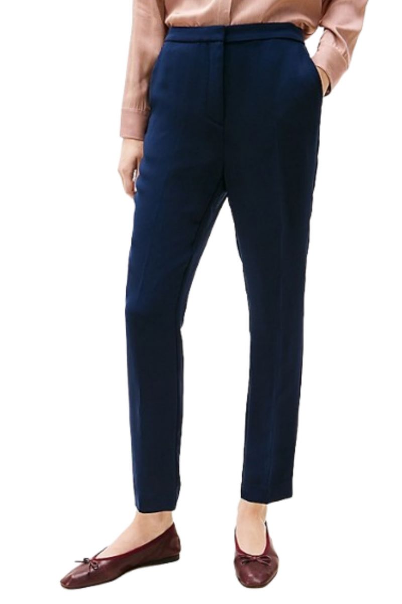 TOMMY HILFIGER CREPE SLIM PULL ON PANT DARK BLUE C1G