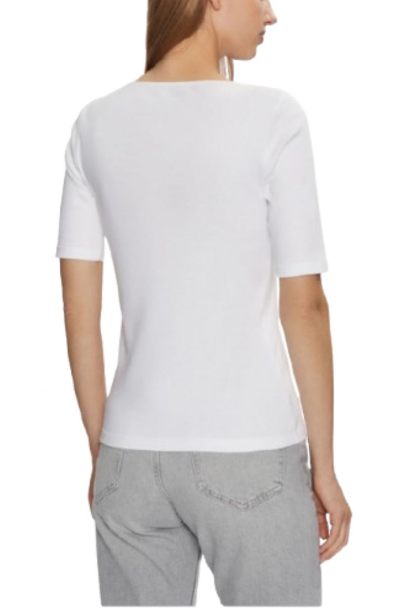 CALVIN KLEIN LIQUID TOUCH SCOOP TOP 1/S SLV WHITE