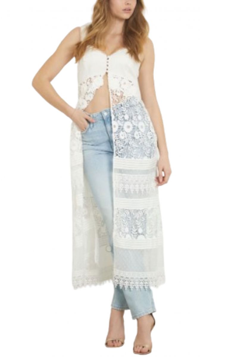 GUESS - SL JOLENE DUSTER WHITE DRESS