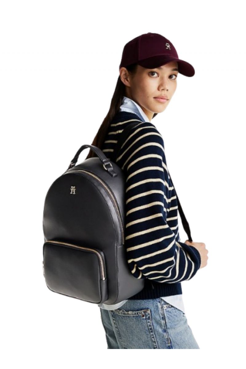 TOMMY HILFIGER SOFT LOGOTAPE BACKPACK BLACK