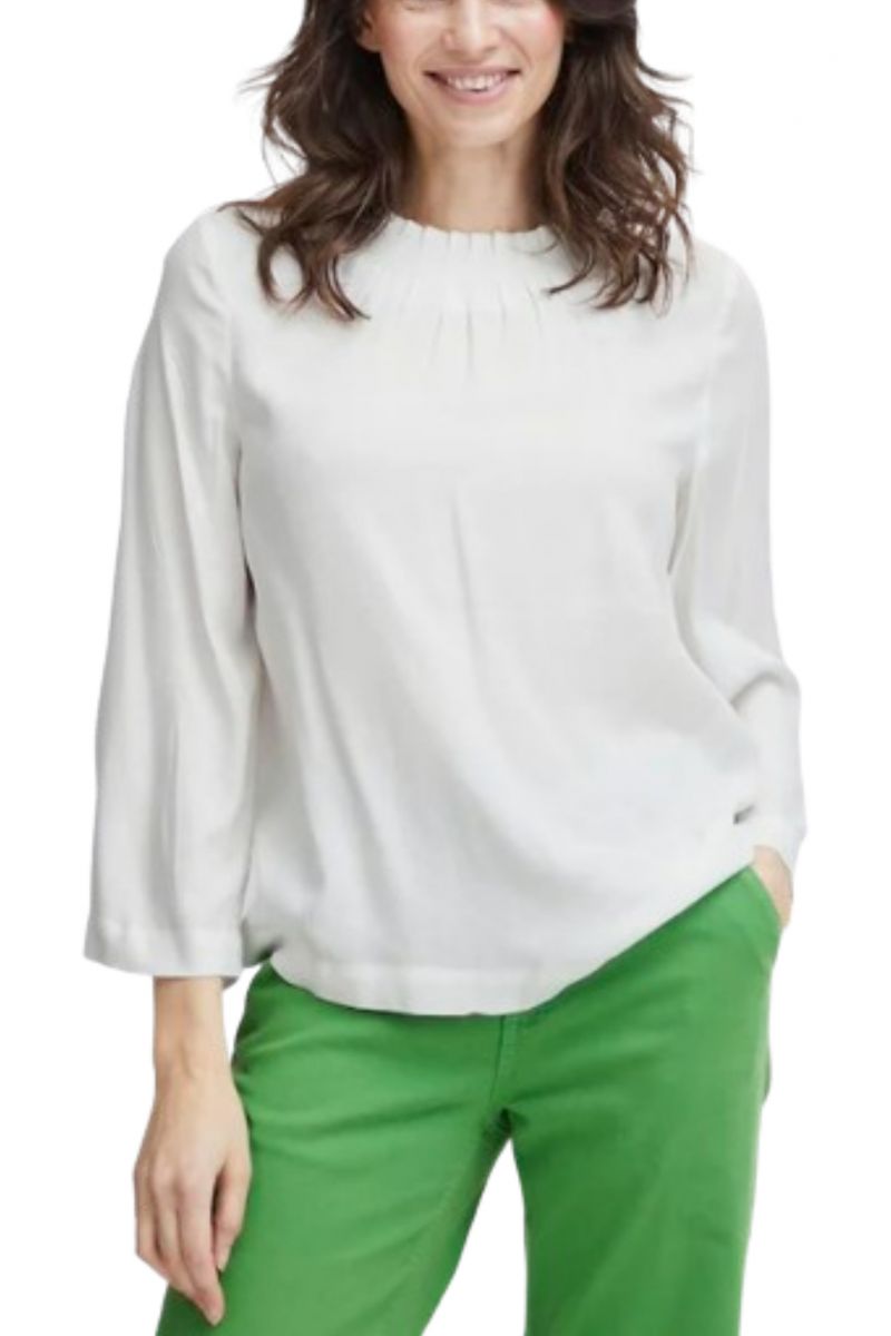 FRANSA - BLOUSE LONG SLEEVE WHITE