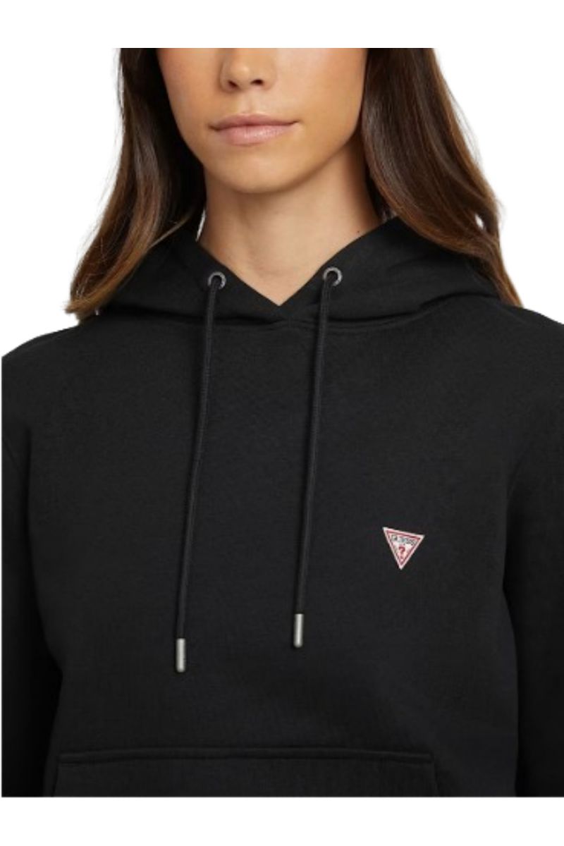 GUESS GJ HOOD REG MINI TRI - ORGANIC CO/PL SOFT FLEECE 350 BLACK