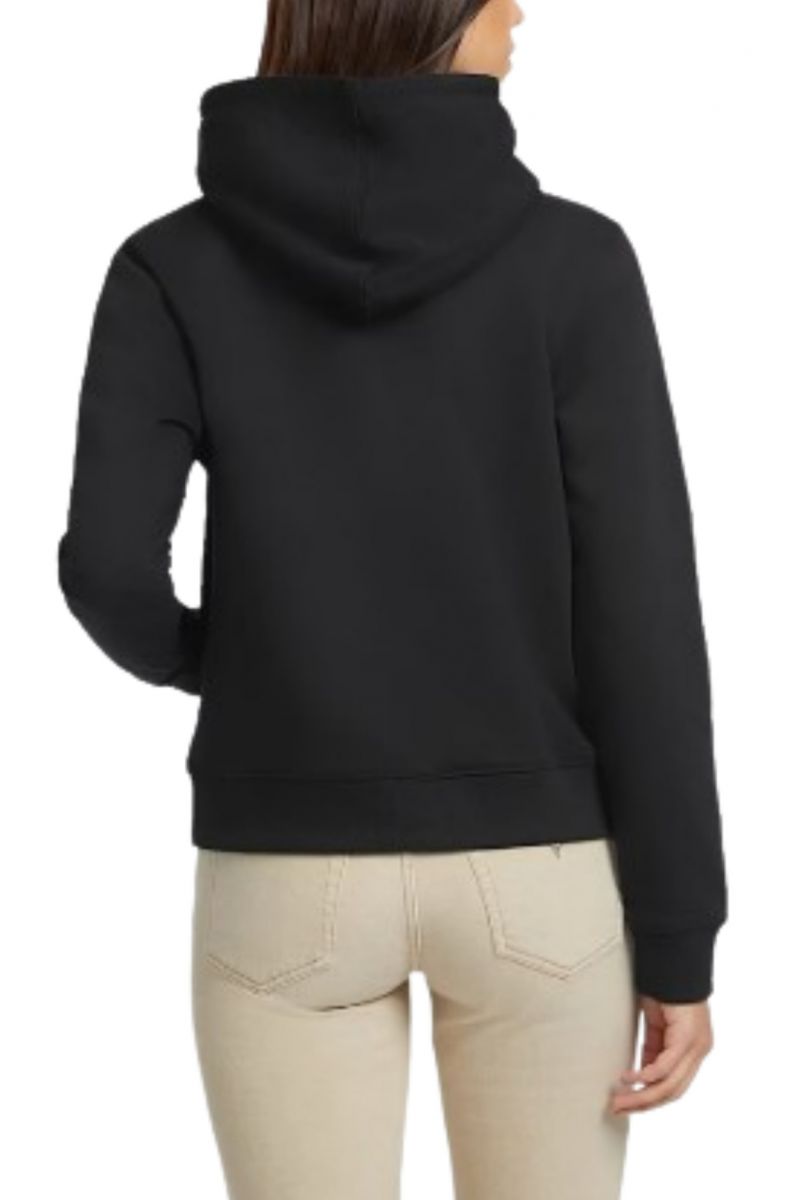 GUESS GJ HOOD REG MINI TRI - ORGANIC CO/PL SOFT FLEECE 350 BLACK