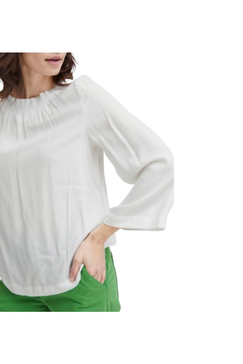 FRANSA - BLOUSE LONG SLEEVE WHITE