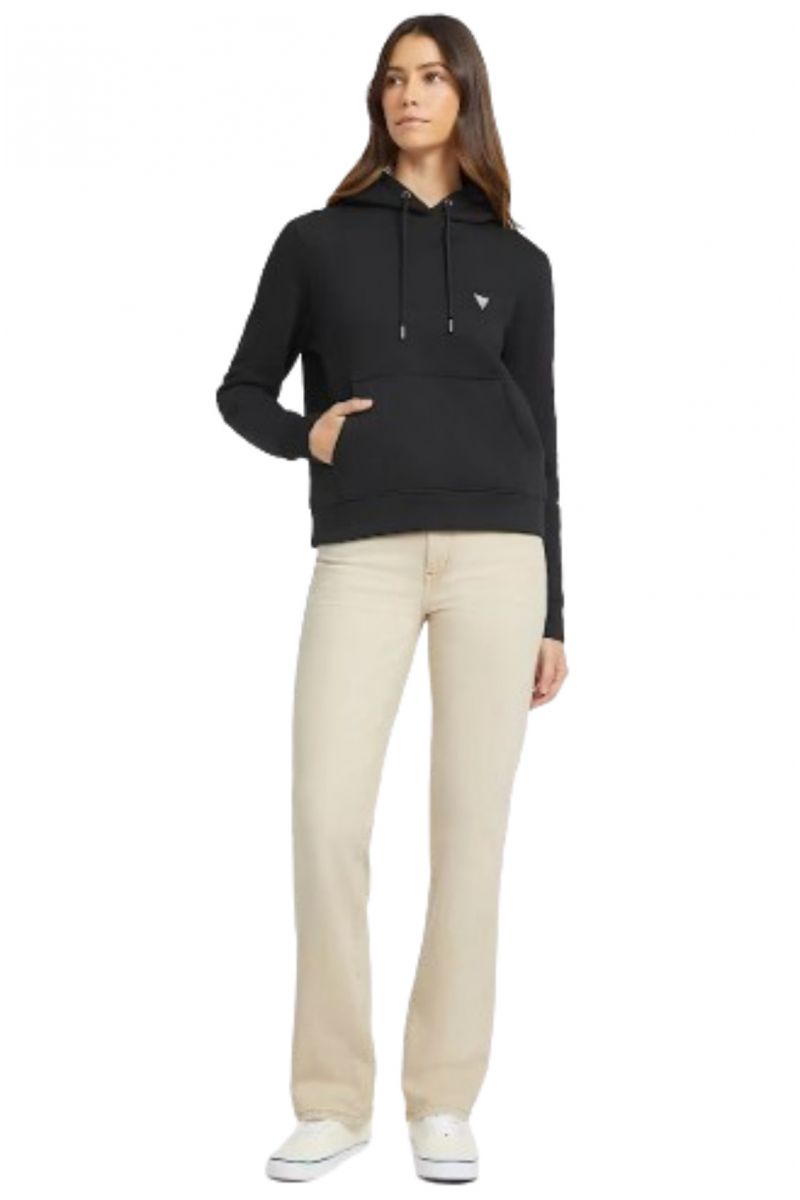 GUESS GJ HOOD REG MINI TRI - ORGANIC CO/PL SOFT FLEECE 350 BLACK