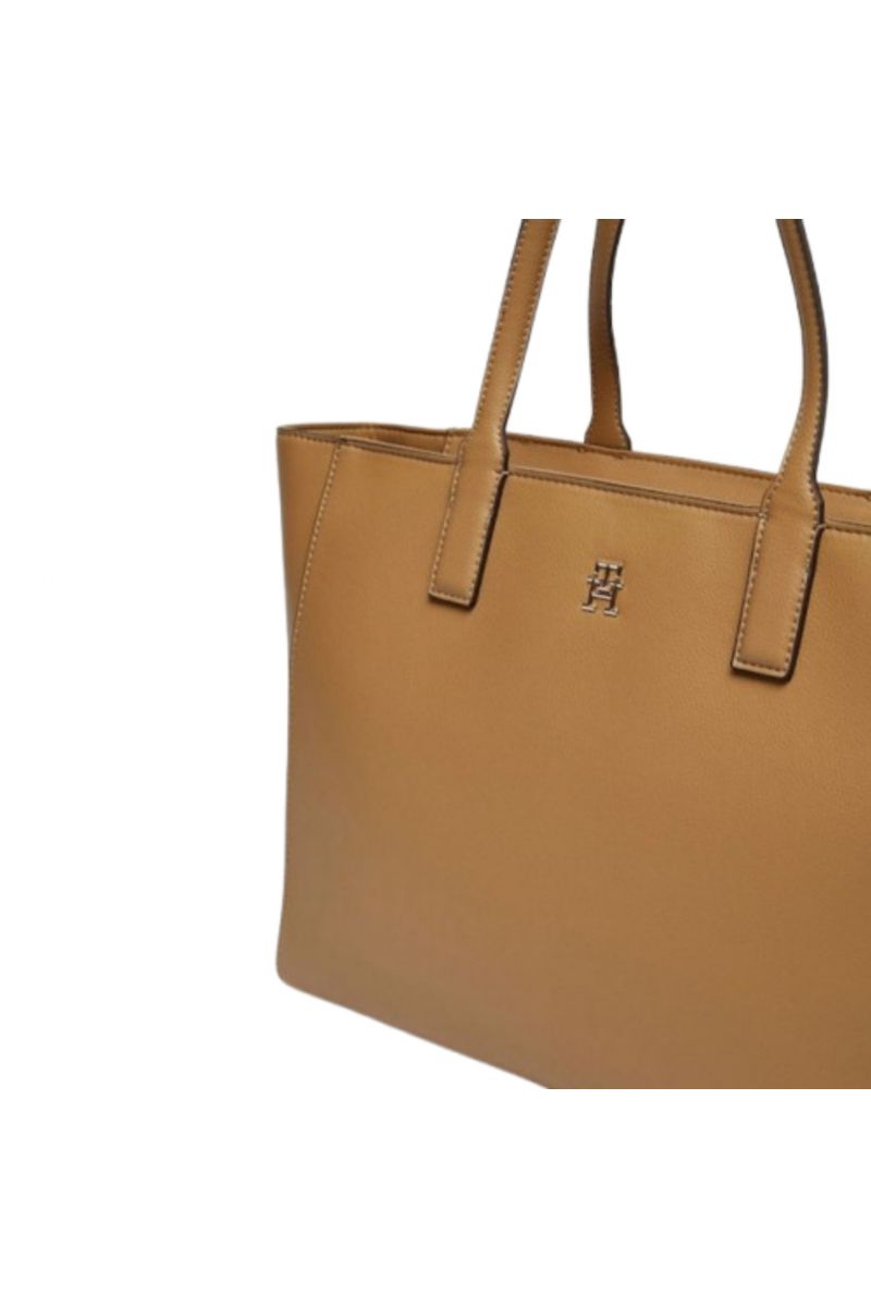 TOMMY HILFIGER SOFT LOGO TOTE BEIGE