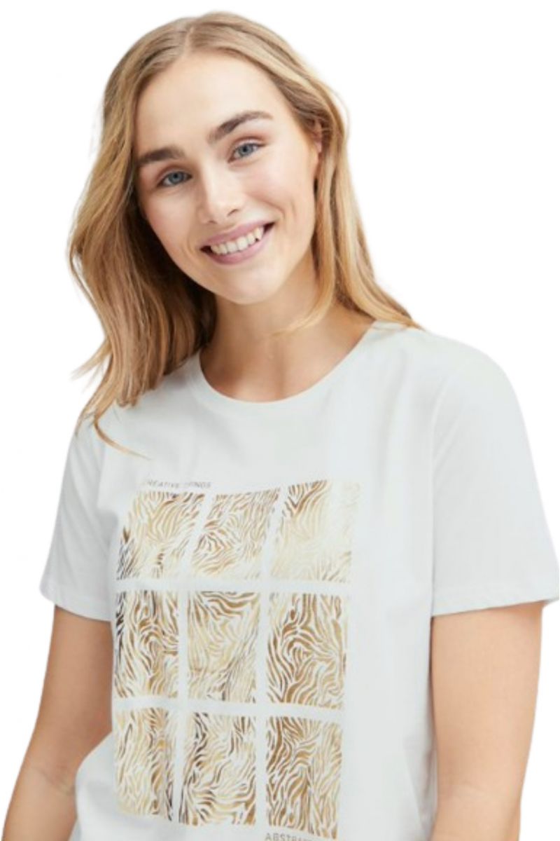 FRANSA - T-SHIRT FROTTILIE TEE 1 WHITE/GOLD