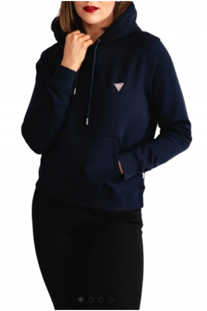 GUESS G2 HOOD REG MINI TRI - ORGANIC CD/FL SOT FLEECE 350 DARK BLUE