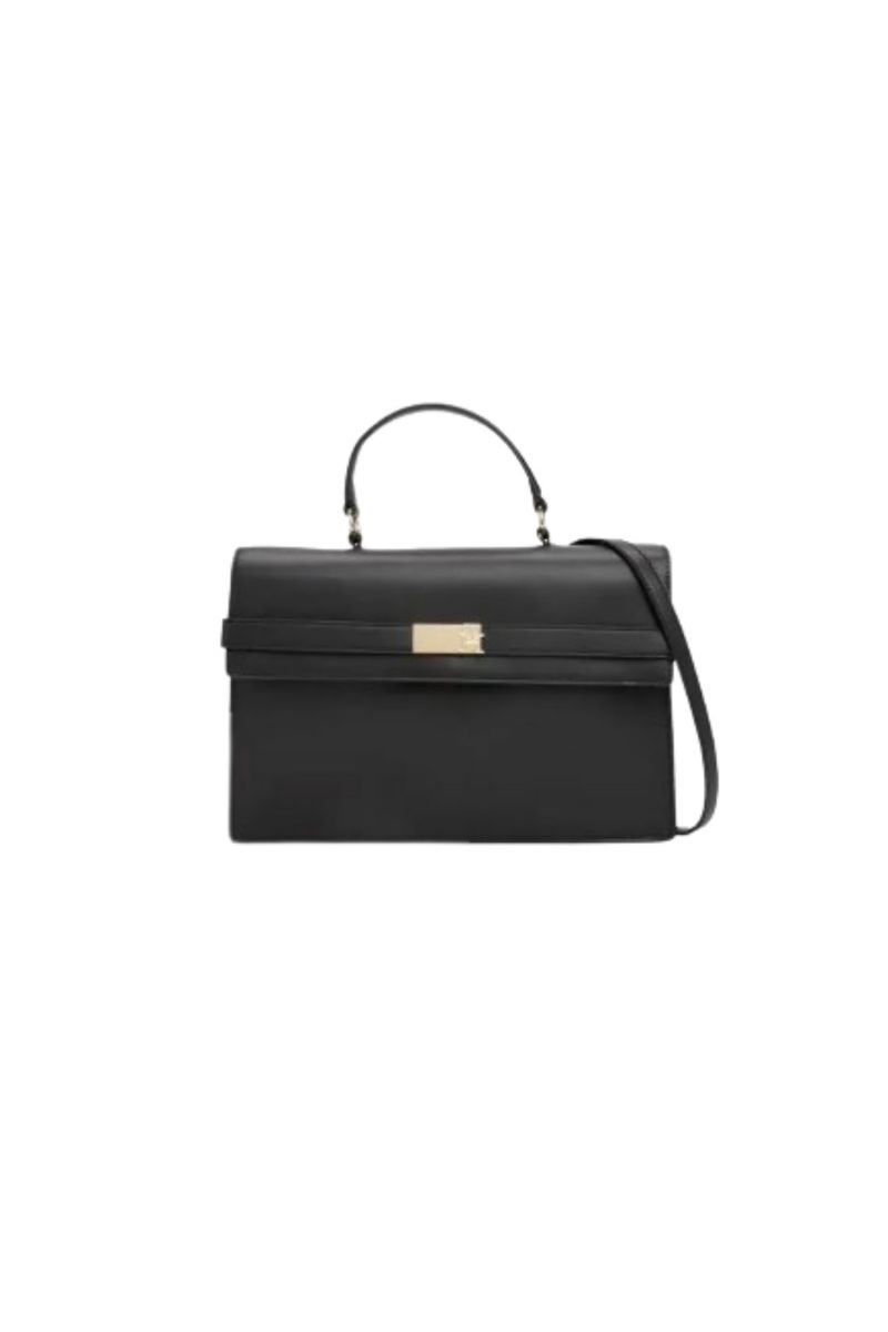 TOMMY HILFIGER HERITAGE FLAP SATCHEL BLACK BDS