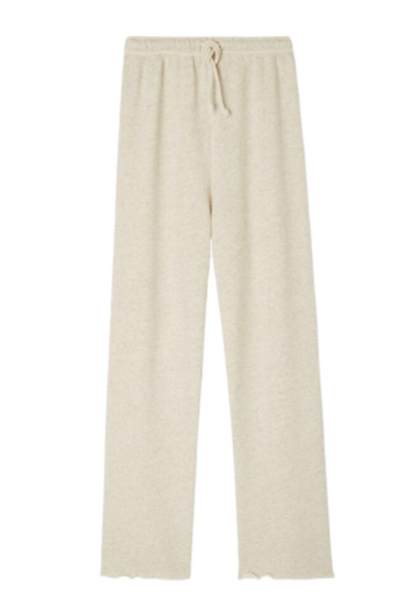 AMERICAN VINTAGE KNIT TROUSERS 92% COTTON, 8%LINEN IVORY