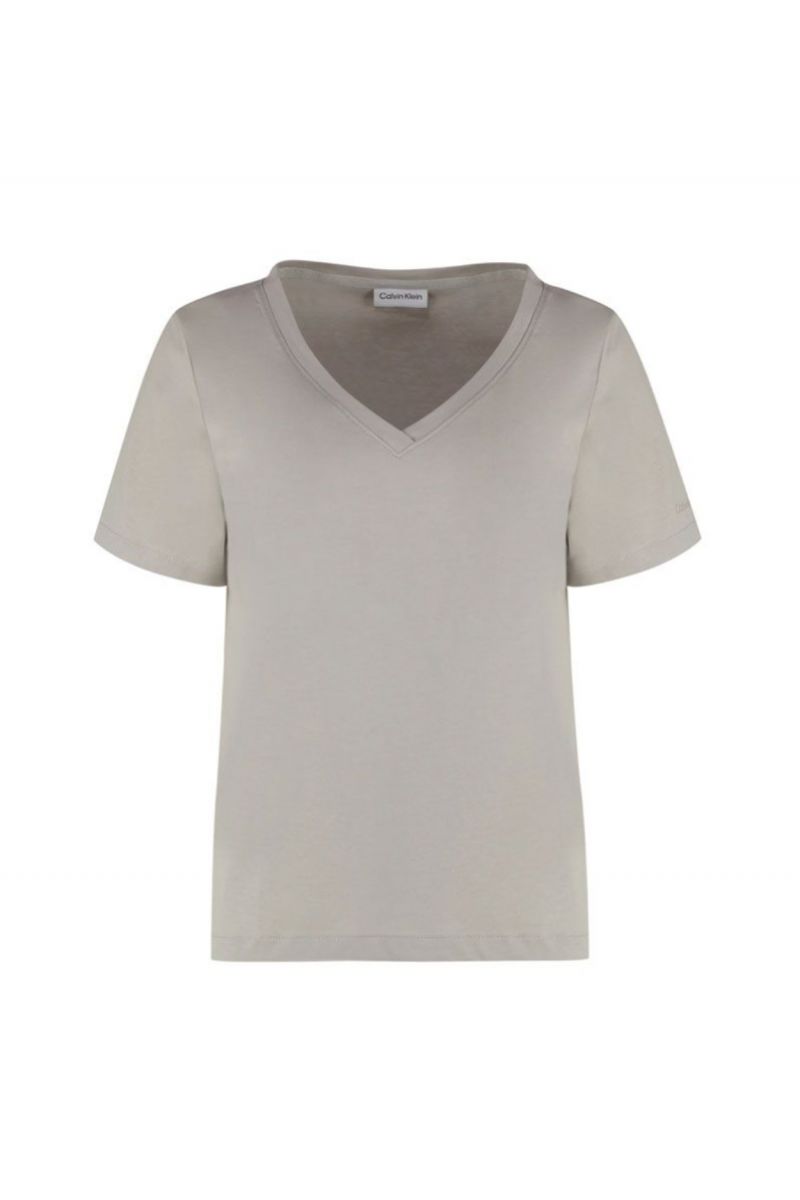 CALVIN KLEIN LIQUID TOUCH V NECK TEE SS SAND PEBBLE ADF