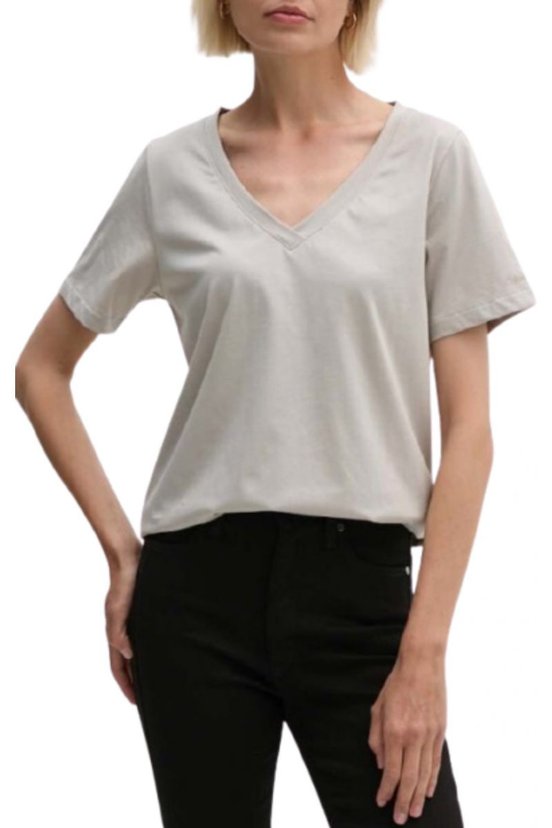 CALVIN KLEIN LIQUID TOUCH V NECK TEE SS SAND PEBBLE ADF