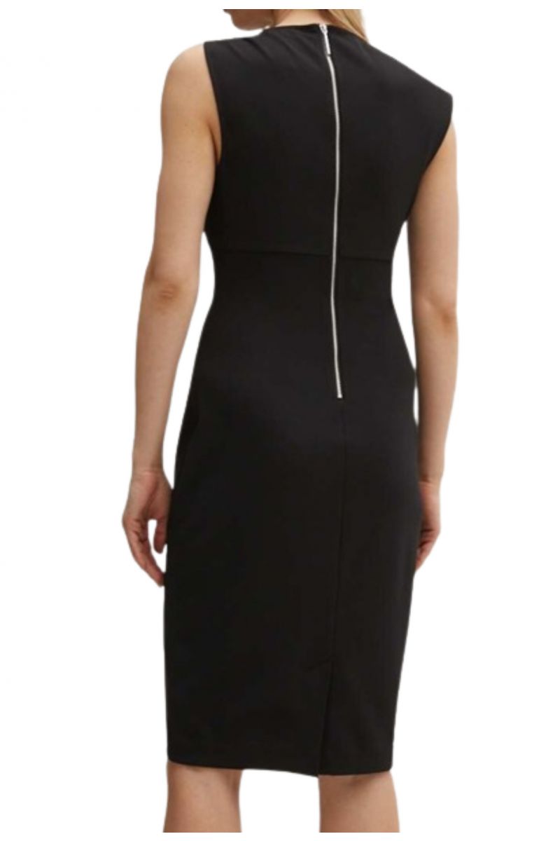 CALVIN KLEIN SCUBA CREPE METAL DETAIL DRESS BEH