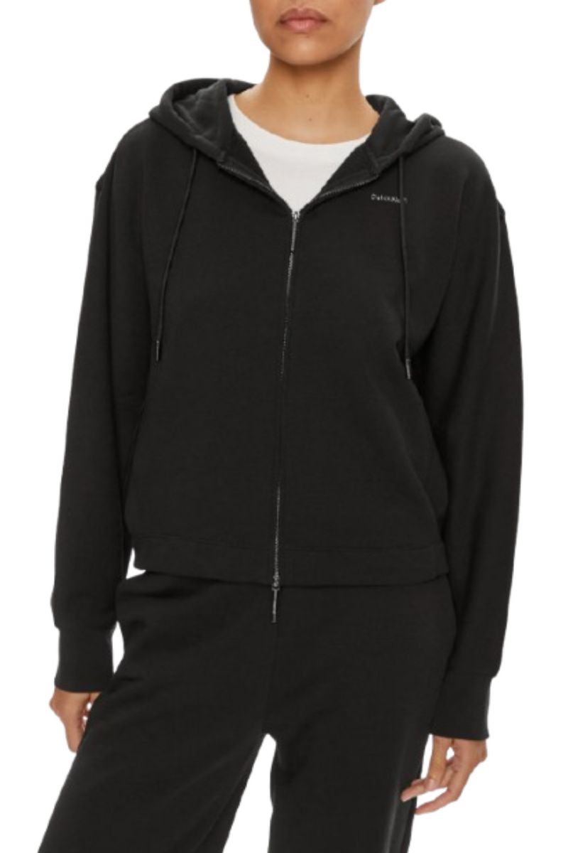 CALVIN KLEIN NANO LOGO ZIP RELAXED HOODIE BEH