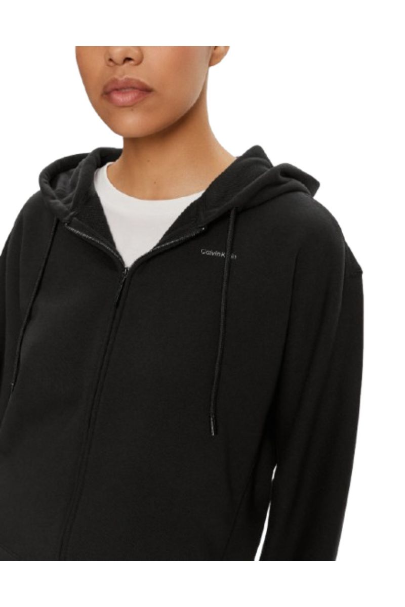 CALVIN KLEIN NANO LOGO ZIP RELAXED HOODIE BEH