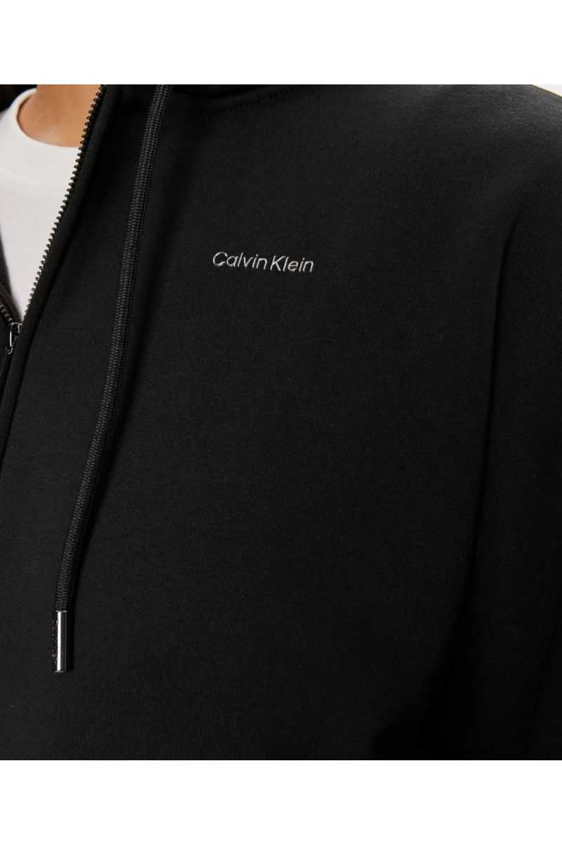 CALVIN KLEIN NANO LOGO ZIP RELAXED HOODIE BEH