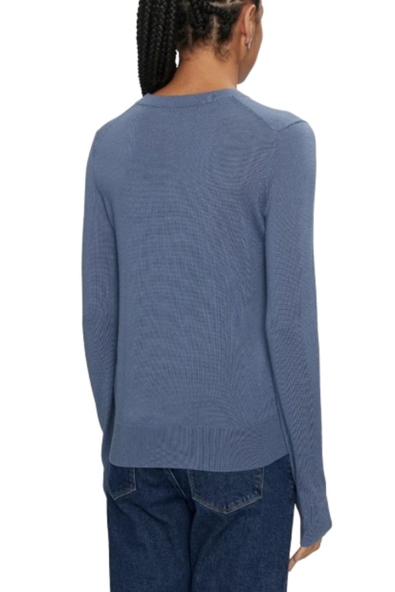 CALVIN KLEIN MERINO WOOL C-NECK SWEATER BLUE HILLS