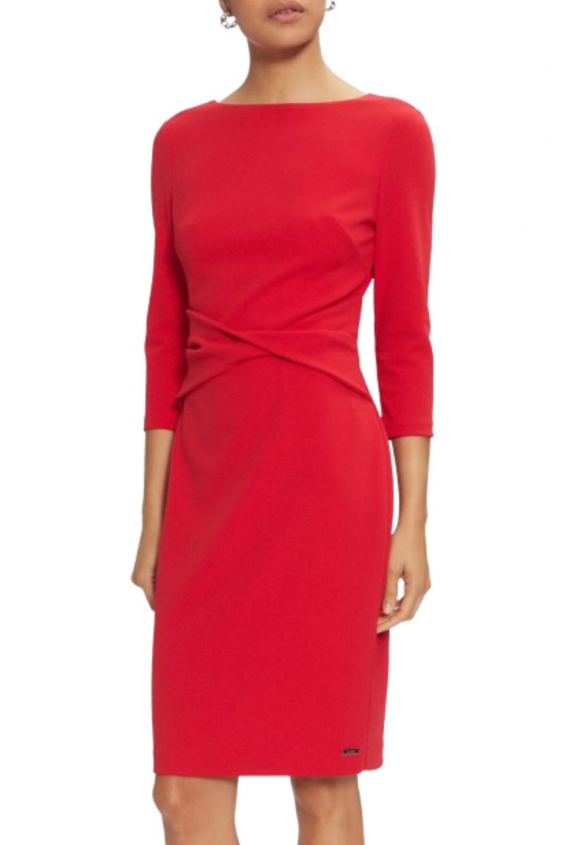 CALVIN KLEIN - SCUBA CREPE DRESS FRONT TWIST