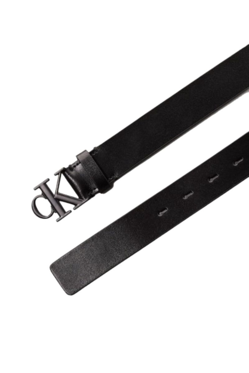 CALVIN KLEIN MONOGRAM TONAL PLAQUE BELT BLACK 30MM - 357382