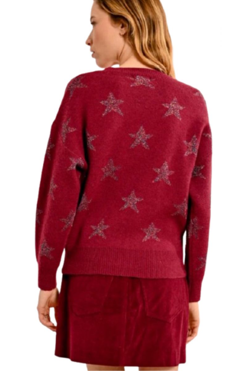 MOLLY BRACKEN LADIES KNITTED SWEATER DARKRED FRANCE - LA855BCH