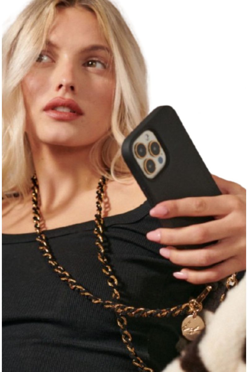 LA COQUE FRANCAISE - CHAIN LONG SONA BLACK-GOLD