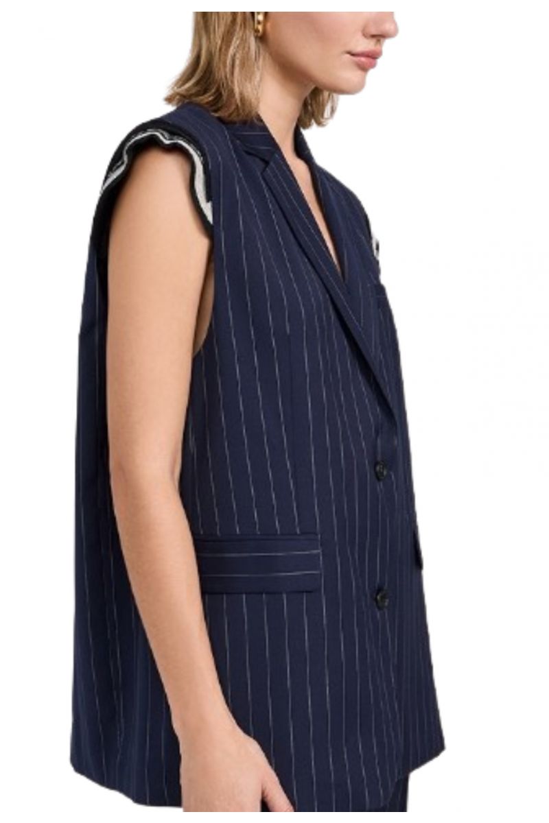 MEIMEIJ JACKET STRIPED NAVY BLUE