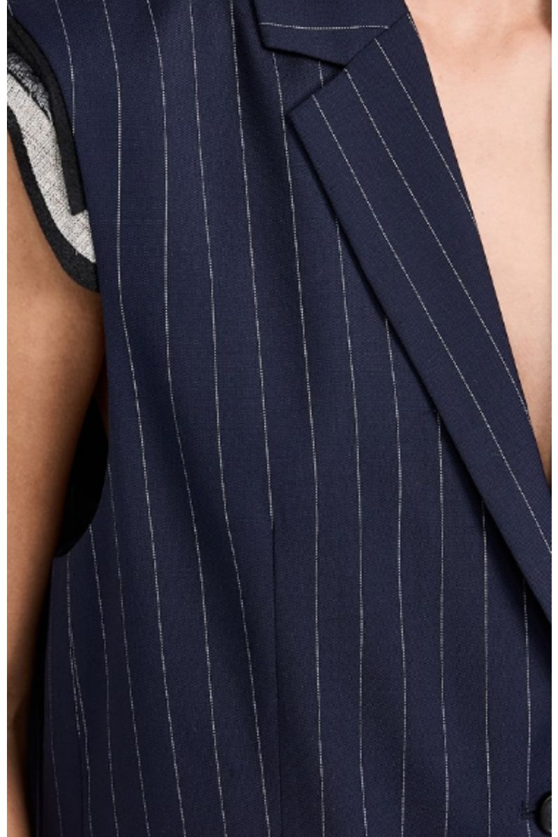 MEIMEIJ JACKET STRIPED NAVY BLUE