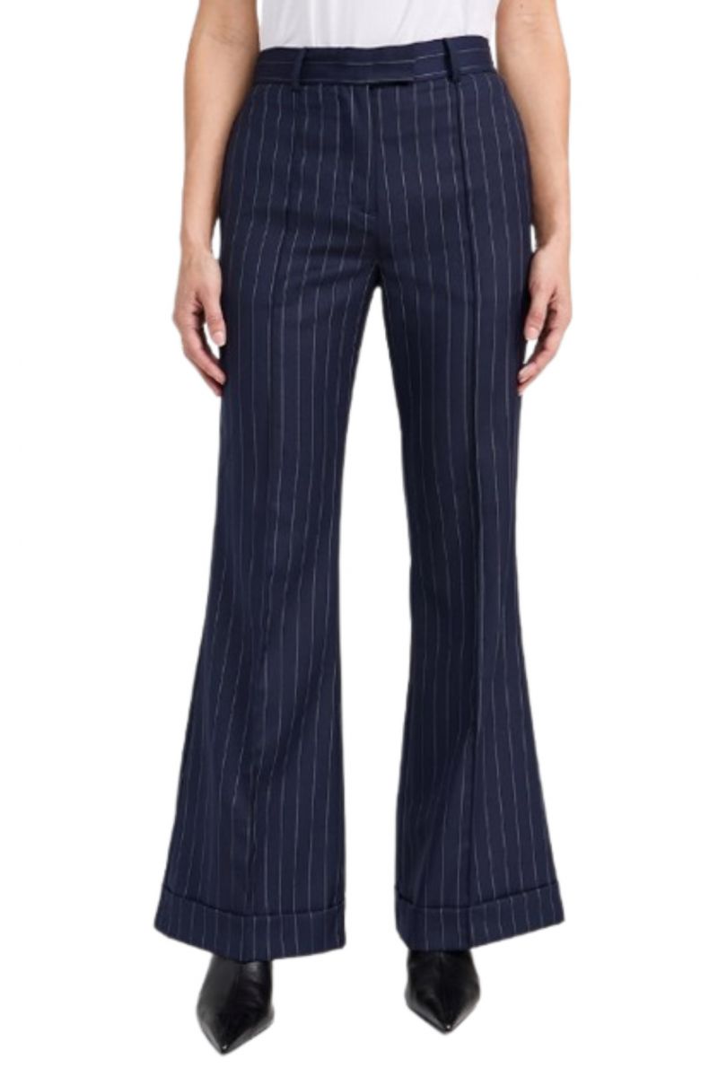 MEIMEIJ PANTS STRIPED NAVY BLUE