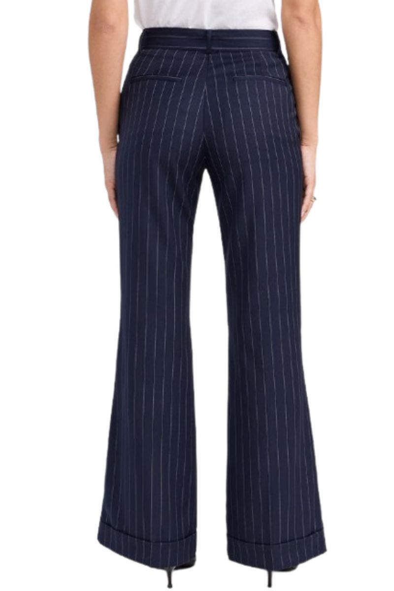 MEIMEIJ PANTS STRIPED NAVY BLUE