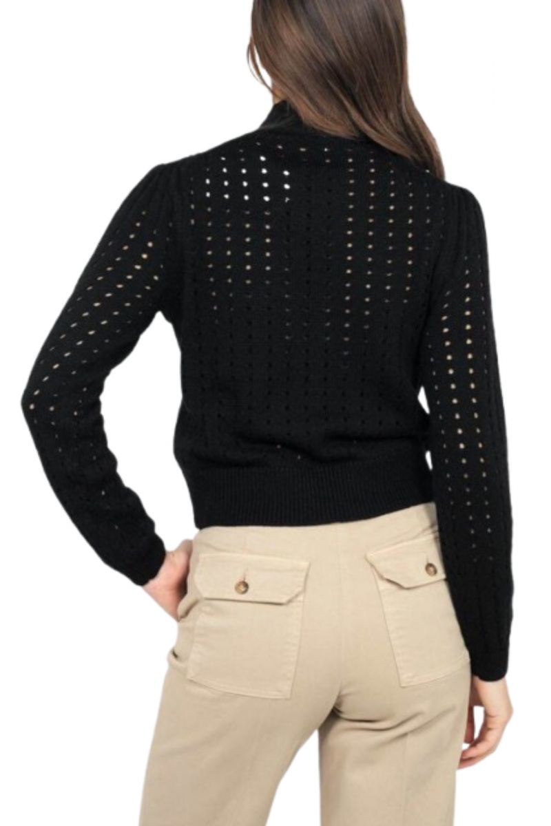 DIANA GALLESI BLOUSE WITH TIE AND RHINESTON DEPOSIT BLACK